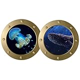 BIUDECO 2個 海の生き物ステッカー 子供のステッカー サンゴの装飾 子供のための海の イースターのウサギの壁の 部屋の装飾 海洋動物の壁の 海の 塩ビ