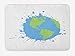 Kanaite Tapis de Bain World, Globe terrestre avec éclaboussures de Couleur Green Continents Blue Oceans, Tapis de Salle de Bain en Peluche avec Support antidérapant