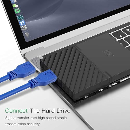 Image of Madhabi USB 3.0 to USB 3.0 Cable 1M (Blue) - High-Speed 5Gbps Data Transfer Cord for PC, Laptop, Printer, External Hard Drive, Keyboard, Gaming, Durable Plug & Play Design