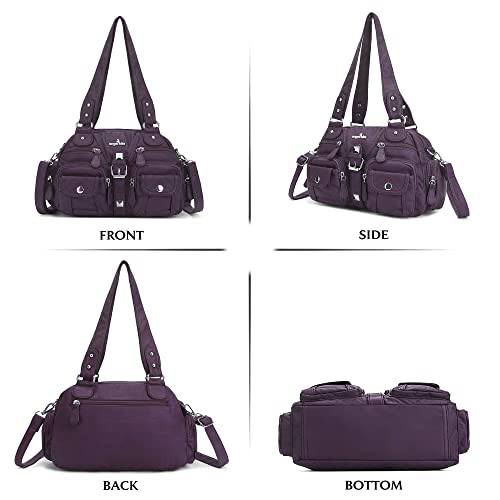 Image of Angel Kiss Hobo Crossbody Purses for Women Shoulder Bag Multipocket Soft Hobo Purses Removable Strap Leather Handbags