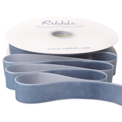 Ribbli Dusty Blue Velvet Ribbon 1 Inches...