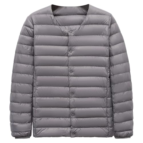 Doudoune légère pour homme doudoune d'hiver sans col matelassée et chaude