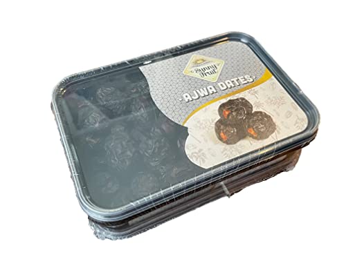 Ajwa Dates Premium Quality 2 pack, 800g/28.2oz total (400g/14.1oz x 2) - Imported from Saudi Arabia, 100% Natural
