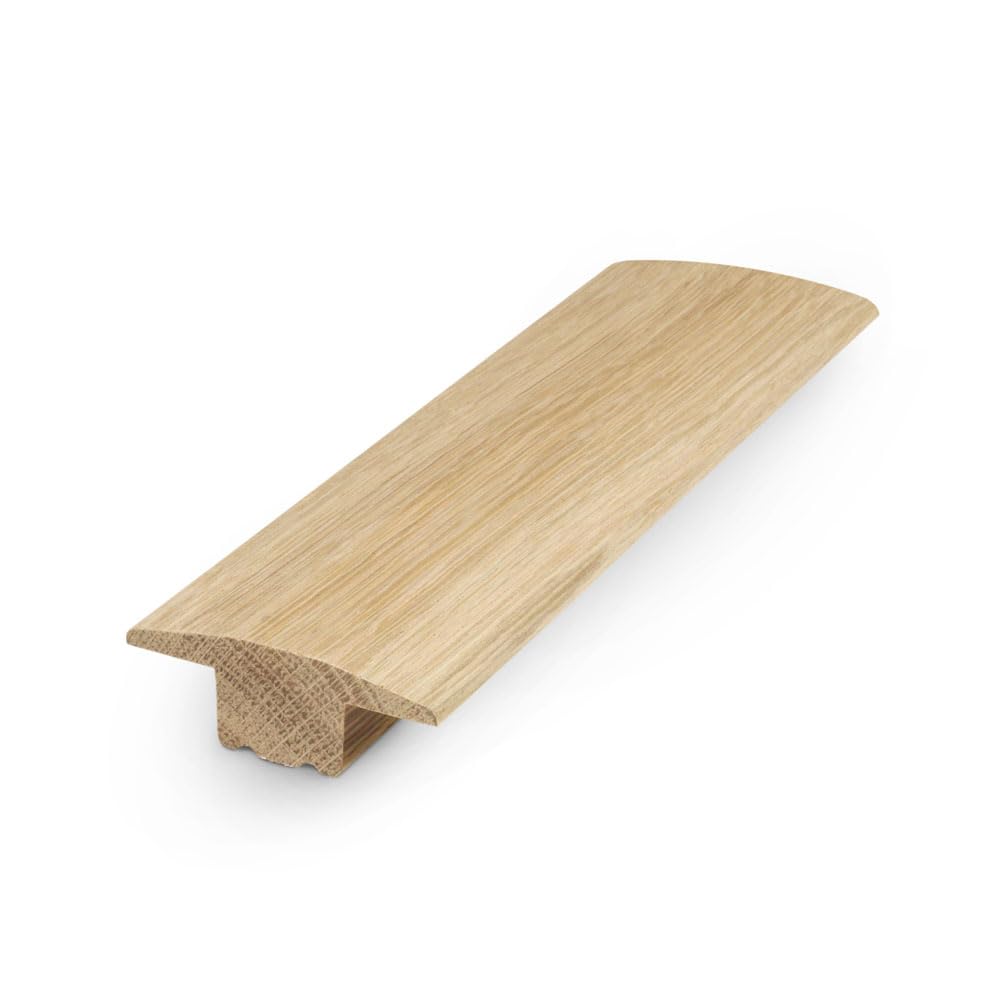 Solid Oak 15mm T Section Door Bar Threshold Trim Moulding Un Finished Oak, 2.7M