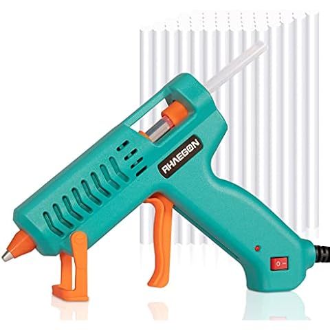 RHAEGON Mini Size Glue Gun 60W Hot Melt Gun Fine Tip Adhesive Hot Glue Gun, No Drips, No Leakage Patent Design Craft Glue Gun Kit with 50 pcs Glue Sticks(7 x 130 mm) Cover