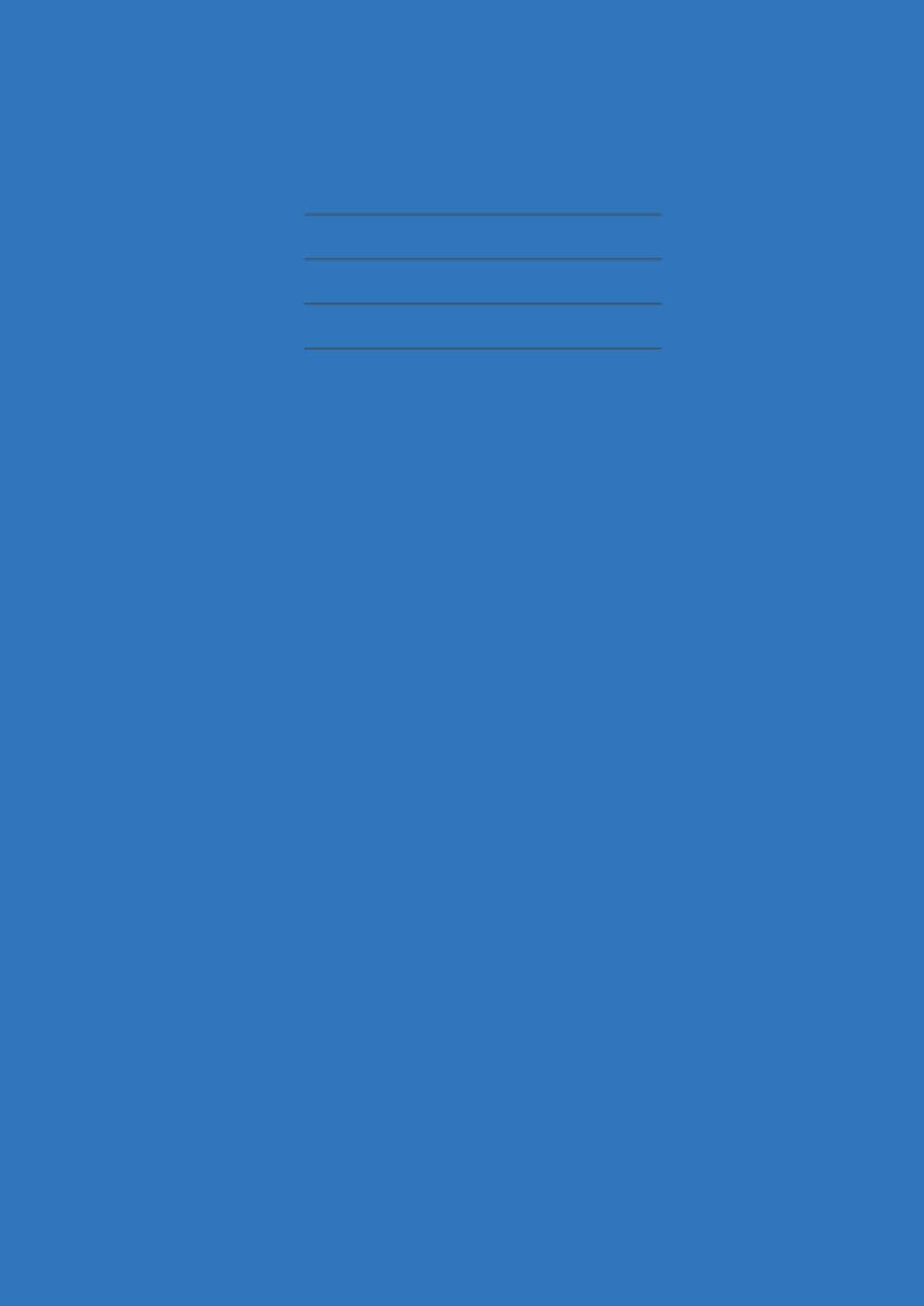 A4 Exercise Book: 100 pages 90gsm, 8mm lined ruled with margin notebook for Schools,Office and Homes-Blue