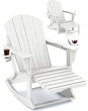 KINGYES Silla mecedora plegable 4 en 1 multifuncional, color blanco