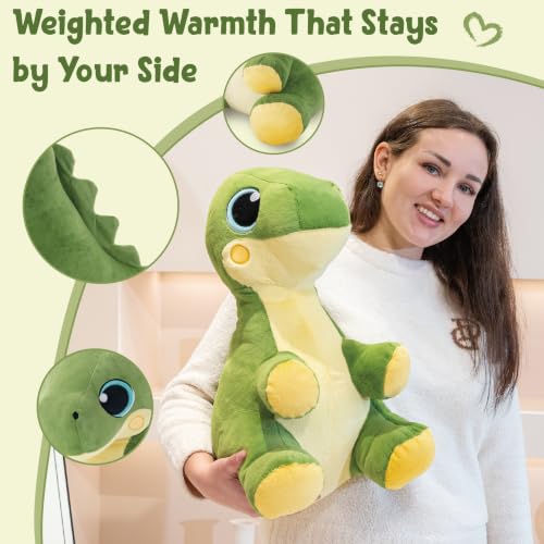 Jrystar Weighted Dinosaur Stuffed Animal, Large Dinosaur Plush Toys, 24" 4.4lbs Weighted Dino Plush, Big Stuffed Dino Plushie Gifts for Kids Boys Girls on Birthday Children's Day Christmas - Image 3