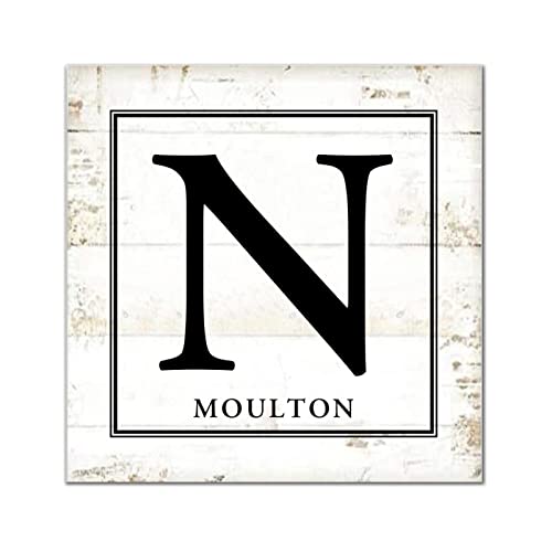 Lettre N en bois vintage 40cm personnalisable pour déco