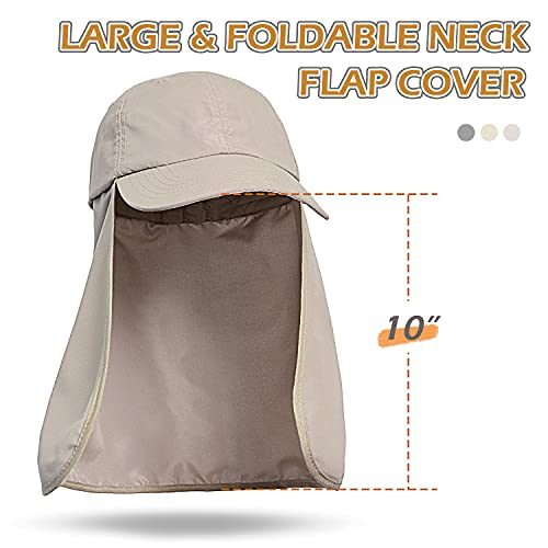 Image of Solaris Outdoor Fishing Hat with Ear Neck Flap Cover Wide Brim Sun Protection Safari Cap for Men Women Hunting, Hiking, Camping, Boating & Outdoor Adventures