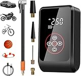 LOVPIS Compresor Aire Portátil, Inflador Ruedas Coche, 4000 mAh Compresor Aire Coche, 150PSI Hinchador Ruedas Coche con Pantalla LCD Digital, Bomba de Aire Bicicletas, Scooters, Moto, Coche, Pelotas