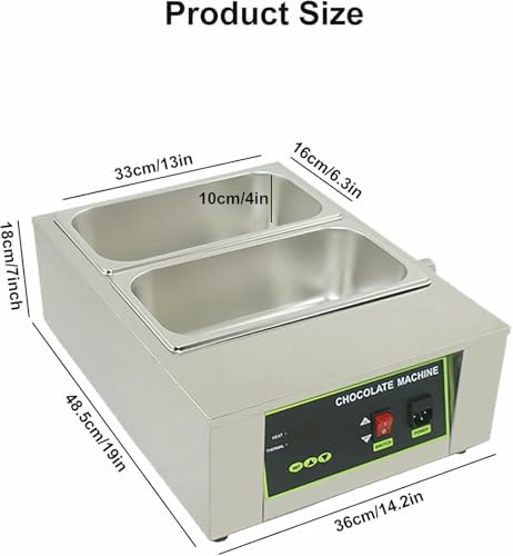 TXGJWRA Electric Chocolate Tempering Machine with Automatic Temperature Control for Restaurants and Cake Shops,2 Grid - 2