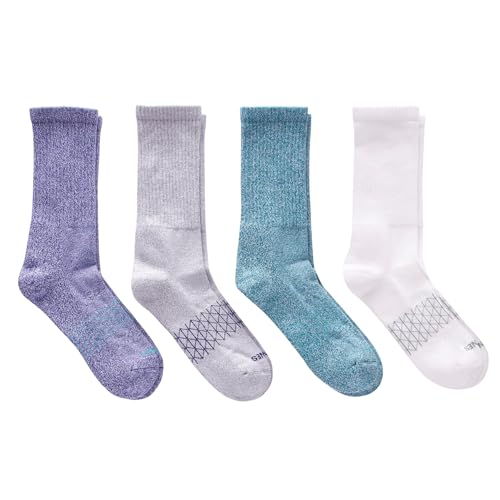 Image of Hanes Men's Socks, Absolute Comfort Cushioned Moisture-wicking Seamless Toe, 4 Pack, Ankle, Crew and Heel Shield Socks