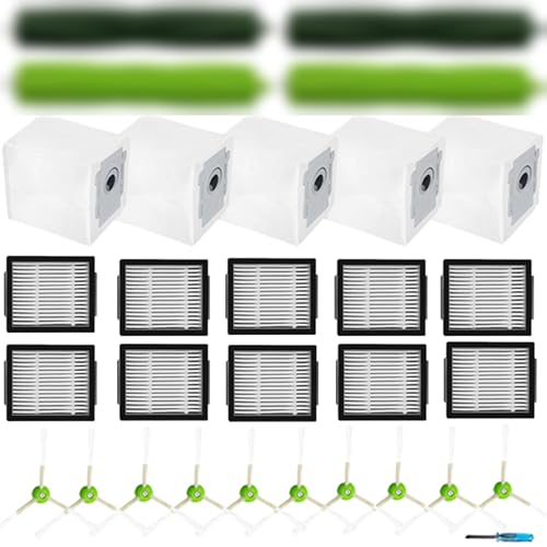 Amyehouse Brush Hepa Filter Accessory Kit Replacement Compatible with Roomba I & J Series i1 i3 i4 i6 i7 i8 J7 J5 J6 J8 J9 Including 2 Extractor 10 Filters 10 Side Brush & 5 Bags