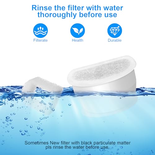 Rigidstone 12 Stück Filter, Katzenbrunnen-Ersatzkohlefilter Drinkwell Kohlefilter Trinkbrunnen Filter für PetSafe Drinkwell Avalon/Pagoda/2 Gallon/Sedona/Seascape Katzenbrunnen