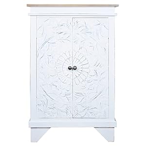 Sunset trading cottage solid wood carved accent distressed whitedriftwood brown fully assembled cabinet cc cab236tld wwdw  urban country home decor