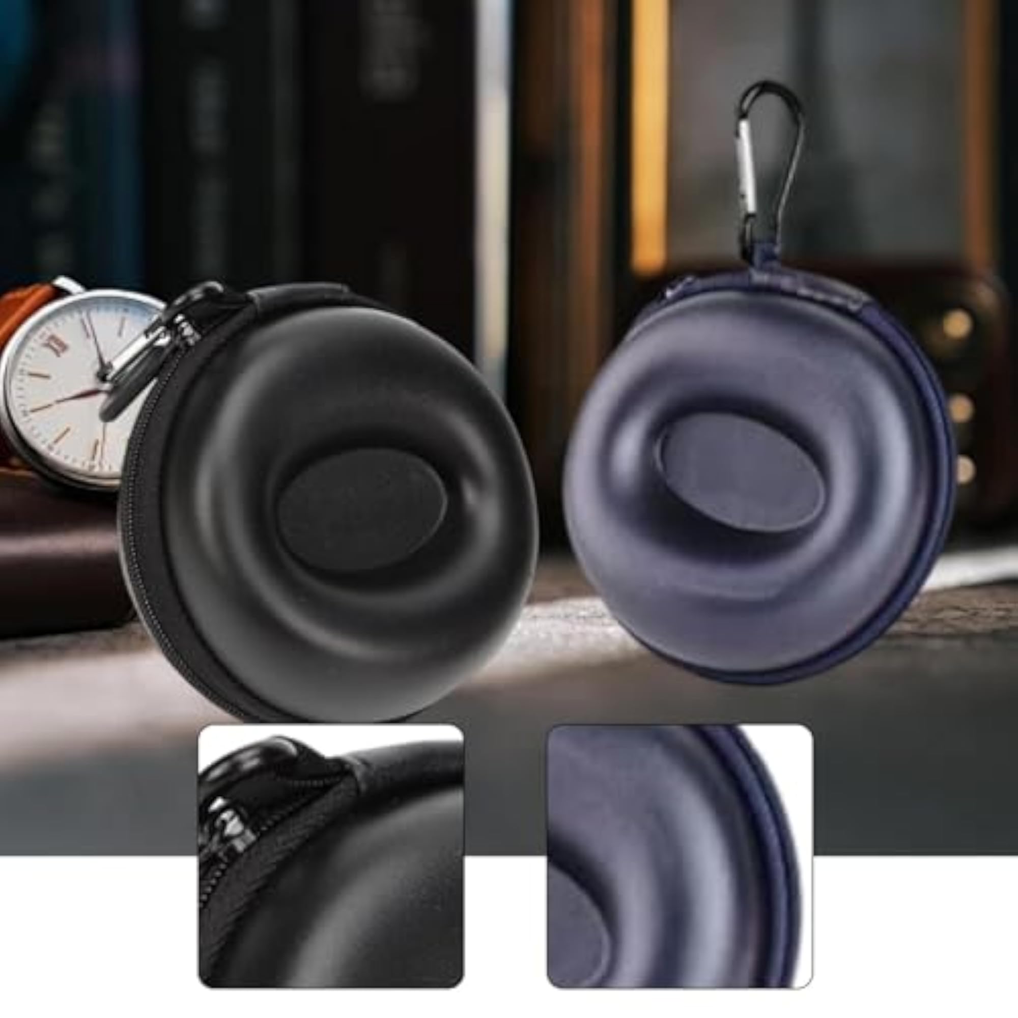 Single Watch Storage Box, Shockproof PU Leather Travel Case, Black