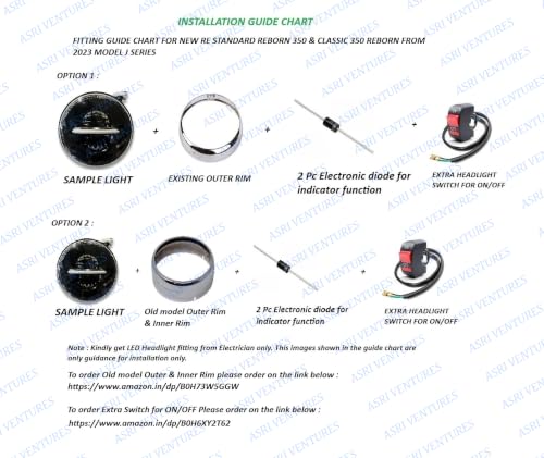 Image of 110W Minus Headlight Without Ring Round 7' LED Voltage 12V, Compatible with STD 350, Classic 350, Hunter 350, STD 350 R.B & Classic 350 R.B, Thar & Himalayan. High /Low Beam(Black,7 Inch)