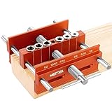 Neitra Self Centering Doweling Jig - 6 Drill Guides for Straight Holes, Adjustable Width Up to 6.75', All Metal Drilling Hole Kit for Wood Dowel Jig, Professional Woodworking Joints Tool