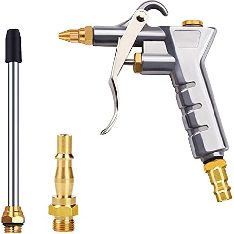 Profiwoab Air Blow Gun with Soft Air Flow Nozzle, Air Compressor Accessory Tools Air Blowing Nozzle Gun, Pneumatic Dust Blowing Gun for Car Engine, Computer, Precise Instrument Cover