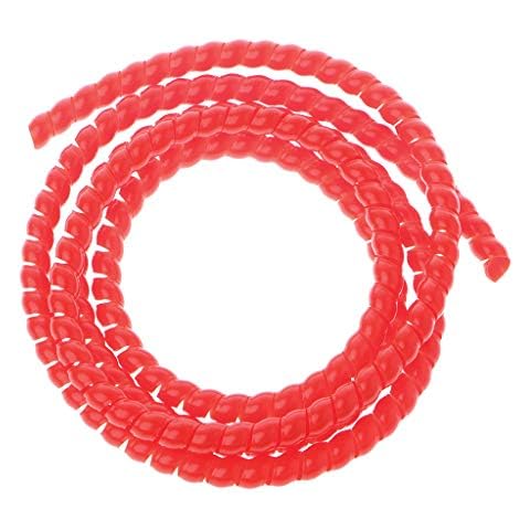 YOYOHO 2m 10mm PP Spiral Wrapping Bands Cable Tidy Wrap Wire Management Organizer Tube Red Cover