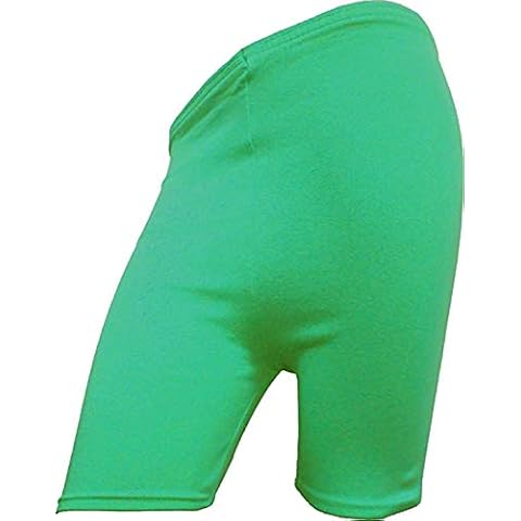 BODYWEAR LTD Girls Nylon Shinny Cycling Shorts Kids Children's School Gym Game Dance Shorts (Green, 11-12 Years) Cover