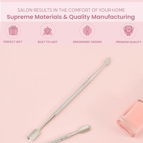 Malva Belle Best Cuticle Pusher And Spoon Nail Cleaner, Professional Stainless Steel Cuticle Remover, Cutter And Trimmer Manicure And Pedicure Tool For Fingernail And Toenail... - Image 2