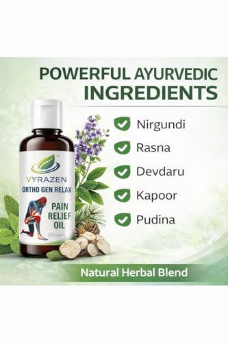 Image of Pain Relief Oil for Joint & Muscle Pain | Ayurvedic Knee & Back Pain Relief Oil | Fast Relief Body Massage Oil | Non-Sticky Herbal Oil | 60ml
