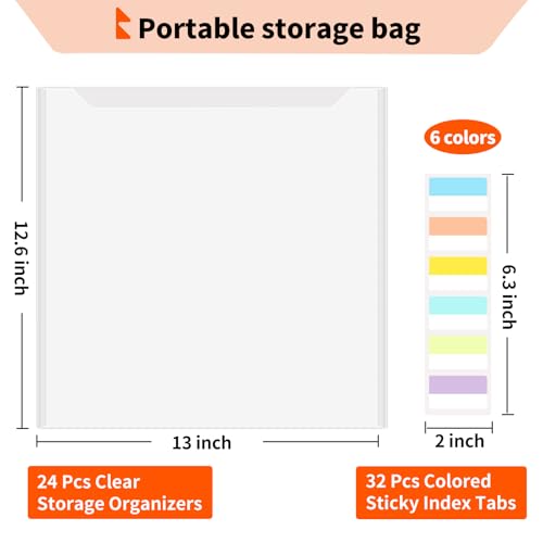 Image of WRAPXPERT Modern Scrapbook Paper Storage, 24pcs, 12x12 inch, Holds Up to 100 Sheets Each, Frosted White, Transparent, Acid-Free and PVC-Free, Perfect for Arts & Crafts