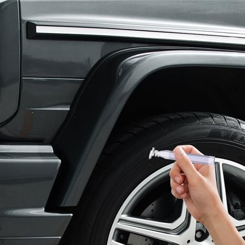 Automotive Tire Lettering Pen - Oil-Based Rainproof Marker, White Yellow Car Decor Paint Kit | Vehicle Customization Tool for Design - Thumbnail 2