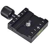 [Z-Jing] CL-50C アルカスイス適応 クランプ 50mm クイックリリース 標準 1 / 4ネジ付 クイックシュー 水準器付き カメラマウント 汎用 三脚 ボールヘッド 雲台 等 内蔵バブルレベル Arca-Swiss規格に準拠