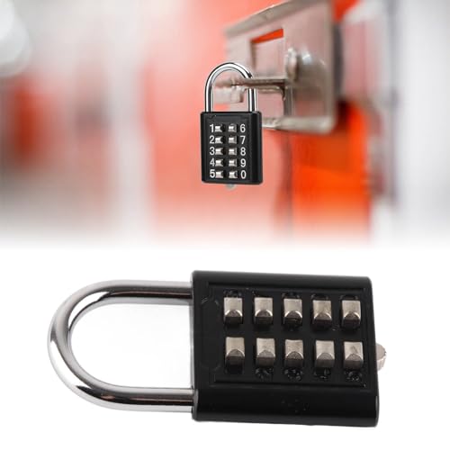 Combination Padlock, Button Out Door Padlock, Button Out Door Padlock with Steel Shackle for Gym Cabinet Gate Toolbox Suitcase - Image 4