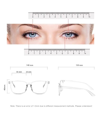 Image of Blue Light Blocking Computer Glasses for Men & Women, Square TR90 Lightweight Eyeglasses Frame, Anti Eye Strain UV Protection, Clear Lens for Gaming Office Reading