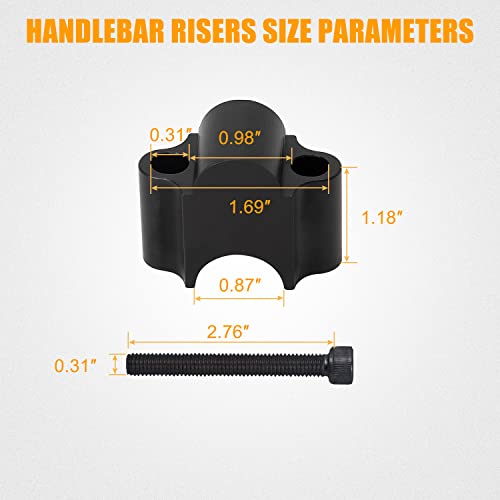 7/8" Handlebar Risers Mount Clamp Handle Bar Riser 30Mm Height Compatible With Kawasaki Honda Suzuki Atv Dirt Bike Yamaha Mt-07 Mt-09 #TOP1