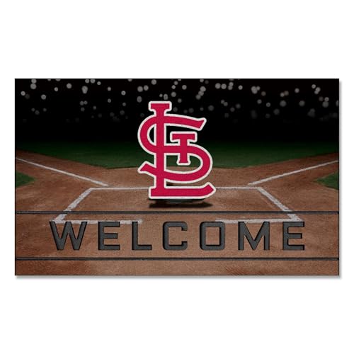 FANMATS 21934 Team Color Crumb Rubber St. Louis Cardinals Door Mat, 1 Pack