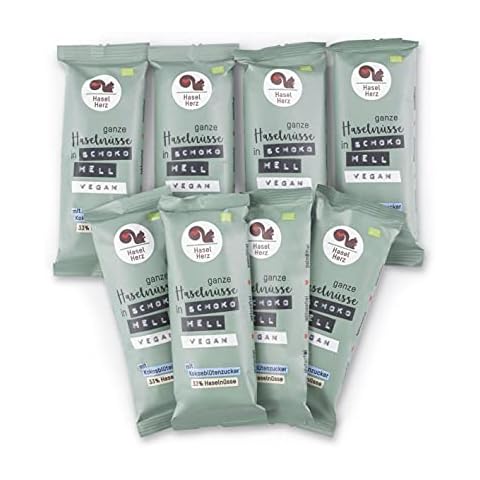 Hasel-Herz Bio Schokoriegel-Vegan 8er-Set Helle Schokolade Cover