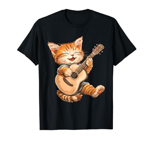Gatos y guitarras juguetones Camiseta