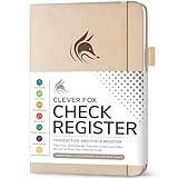 Clever Fox Scheckregisterbuch – Deluxe-Transaktionsregister, Buchhaltungsbuch, Scheckbuch-Register & Girokonto-Registerbuch für den persönlichen und beruflichen Gebrauch, A5, Hardcover – Muschel