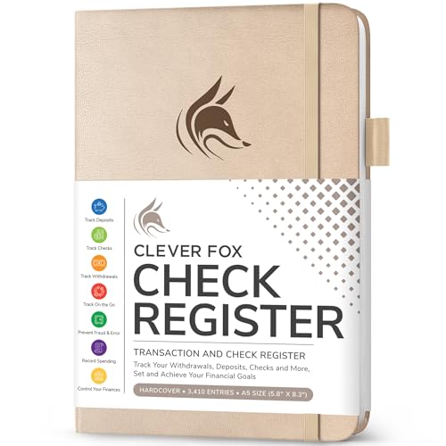 Clever Fox Carnet de chèques de luxe finition coquillage pour gestion de budget