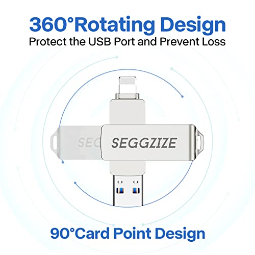Seggzize 128Gb Photo Stick For Iphone Memory Stick For Photos And Videos,3 In 1 Iphone Flash Drive External Storage, Usb 3.0 Flash Drive For Iphone,Ipad,Type C Devices,Computer,Mac #TOP3