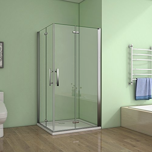 Cabine de douche 120x90x195cm verre anticalcaire porte pliante et pivotante
