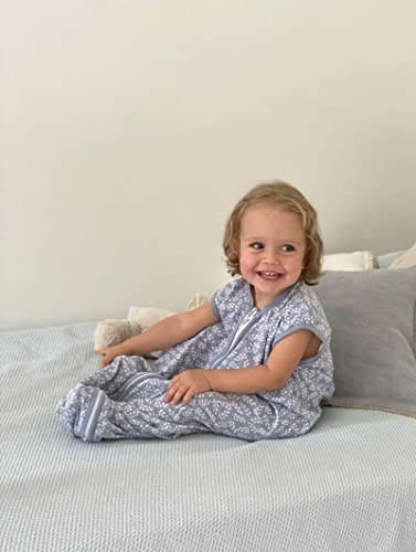 molis&co. Babyslaapzak. 0,5 TOG. Maat: 70 cm (0 - 6 maanden). Ideaal voor de zomer. Blue Garden. 100% goedkoop katoen (GOTS). - Afbeelding 4