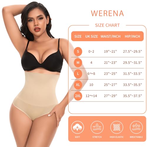 Image of Werena Tummy Control Shapewear for Women High Waisted Body Shaper Panties Slimming Girdle Shaping Briefs