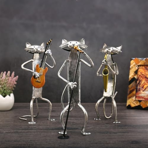 Décoration créative en fer chat guitare cadeau original maison - 5
