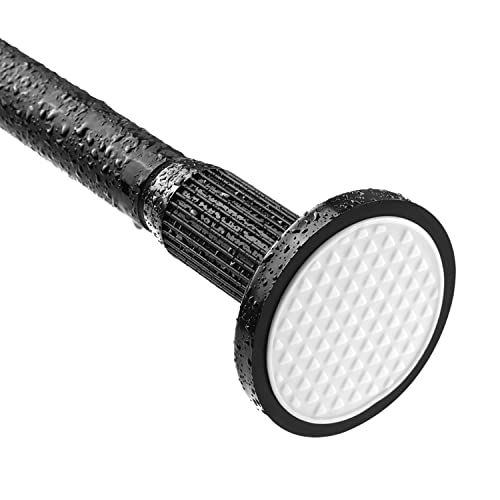 Matte Black Shower Curtain Rod Tension, 40-74 Inches No Drilling Adjustable Shower Curtain Rods For Bathroom, Stainless Steel Metal Spring Shower Rod, 1 Inch Diameter, Anti-Slip, No Rust #TOP4