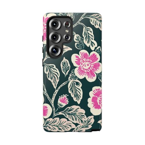 Coque Samsung Galaxy S25 Ultra motif floral rose rigide brillante