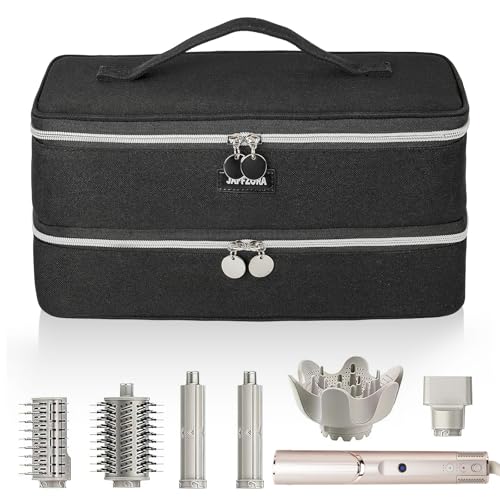 Jaffzora Estojo de transporte adequado para Shark Flexstyle e secador de cabelo, bolsa de armazenamento de viagem compatível com secador de cabelo supersônico Dyson/modelador de ar e acessórios, preto