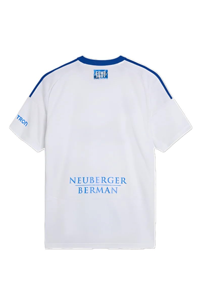 COMO 1907 Maglia Calcio Ufficiale Away 2024/2025 Uomo. T-Shirt Serie A Bianca Trasferta. Jersey Replica con Tecnologia Aeroready e Stampa Lago di Como XXXL