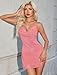 Avidlove Women Sexy Halter Deep V Neck Bodycon Dress Summer Side Slit Cocktail Club Party Short Mini Dresses Pink L