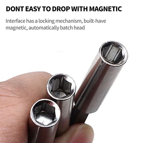 Eagles 12Pcs Magnetic Bit Holder Extension,6" Extension Socket Drill Bit Holder 1/4" Hex Power Tools #TOP3